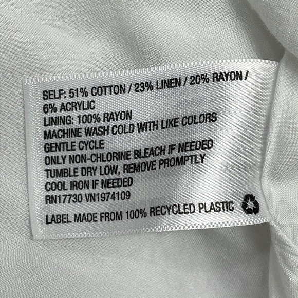 Universal Thread Button Front White Textured Linen Blend Sundress Pockets XL - Picture 13 of 16